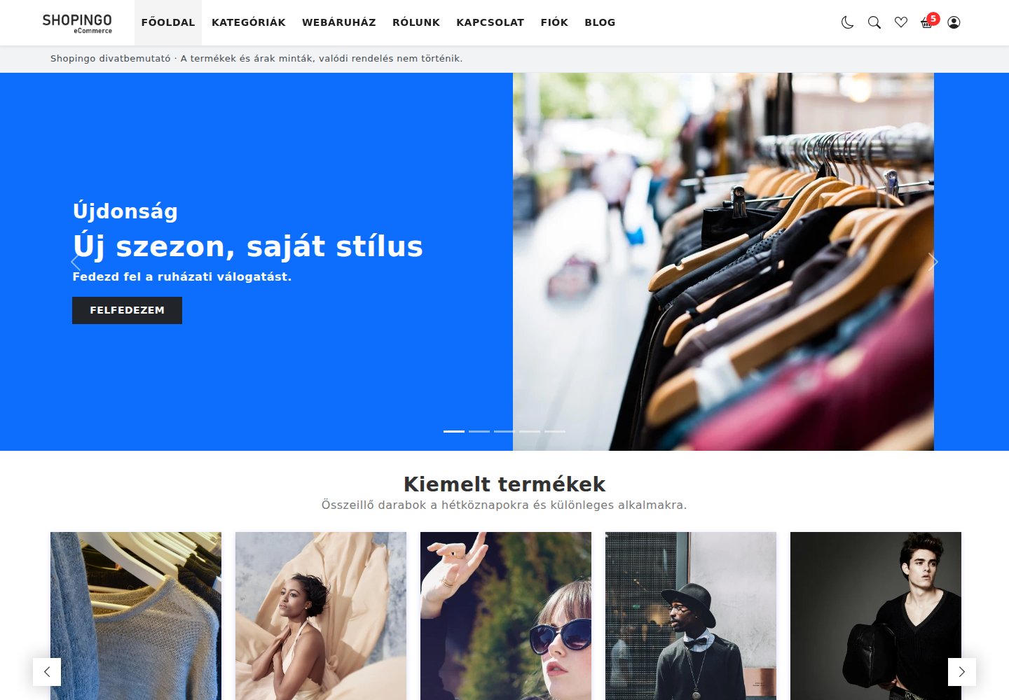 Shopingo mintaáruház